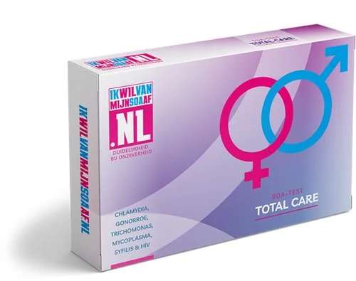 Total Care SOA test van SOA Test Rotterdam, test op Chlamydia, Gonorroe, Trichomonas, Mycoplasma, Syfilis en HIV